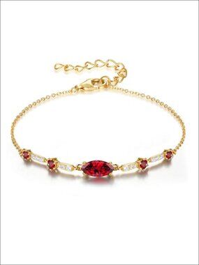 5A CZ REAL 18k White/Yellow Gold Plated 925 Sterling Silver Charm Chain Link